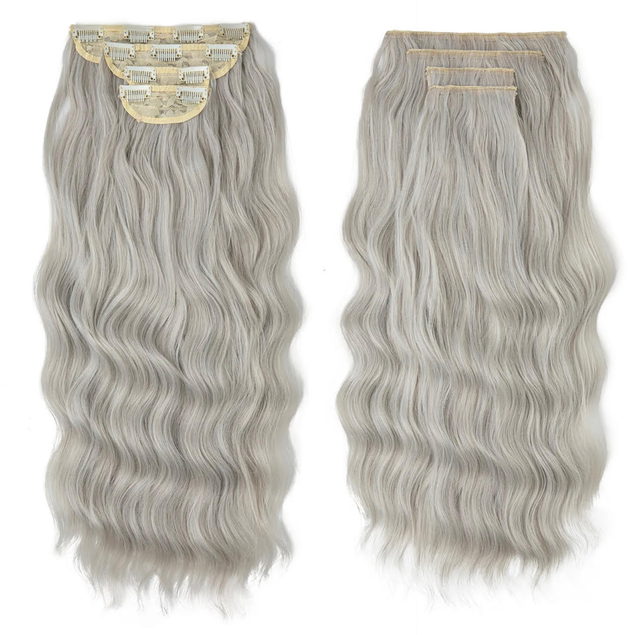 16/89A - SUPER THICK 22” 4 PIECE WAIST Length WAVE CLIPS IN HAIR Extensions