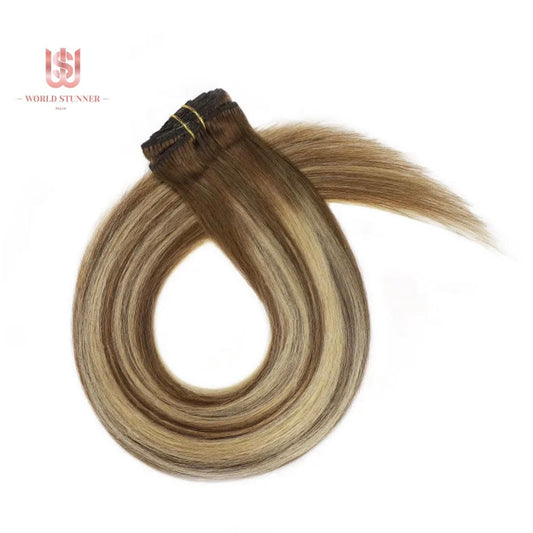 8AH88 - SUPER THICK 22” 7 PIECE STRAIGHT CLIPS IN HAIR EXTENSIONS