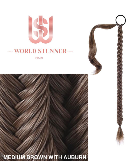 Medium brown with auburn-Extra 34” Braid