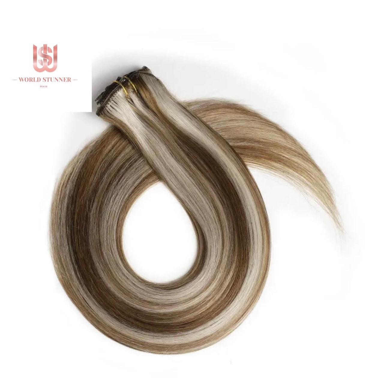 12AH60A - SUPER THICK 22” 7 PIECE STRAIGHT CLIPS IN HAIR EXTENSIONS