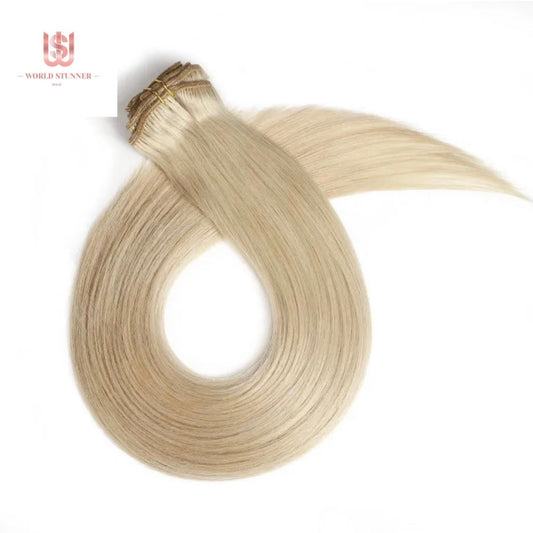 24# BLONDE - SUPER THICK 22” 7 PIECE STRAIGHT CLIPS IN HAIR EXTENSIONS