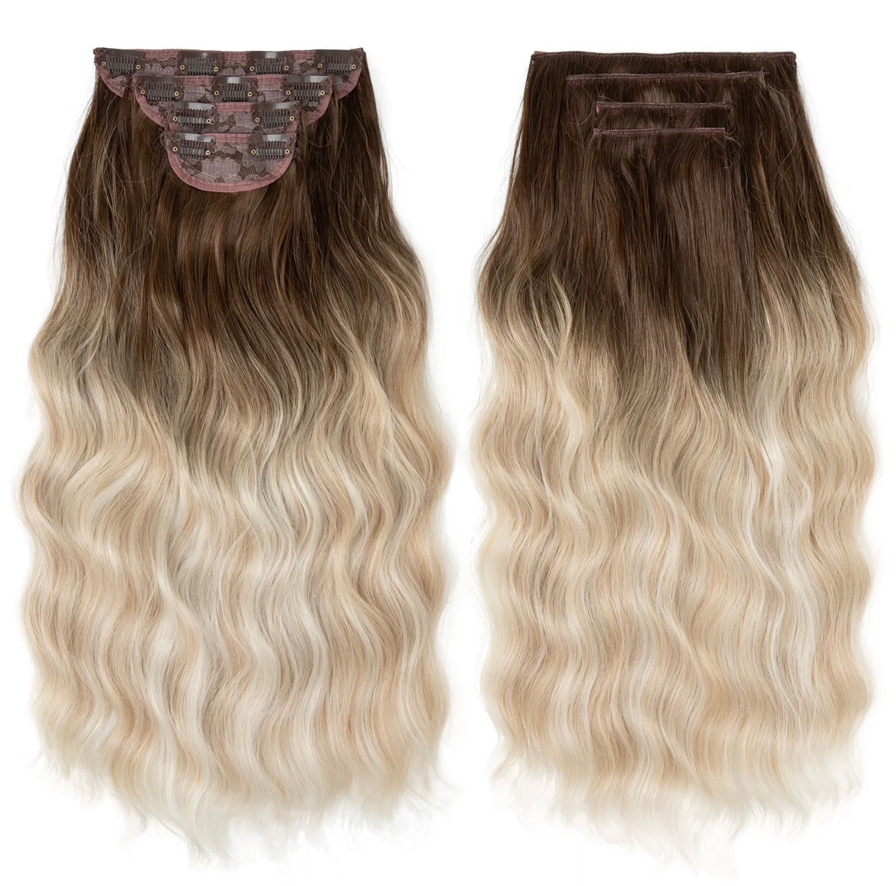 BLONDE BOYALAGE - SUPER THICK 22” 4 PIECE WAIST Length WAVE CLIPS IN HAIR Extensions