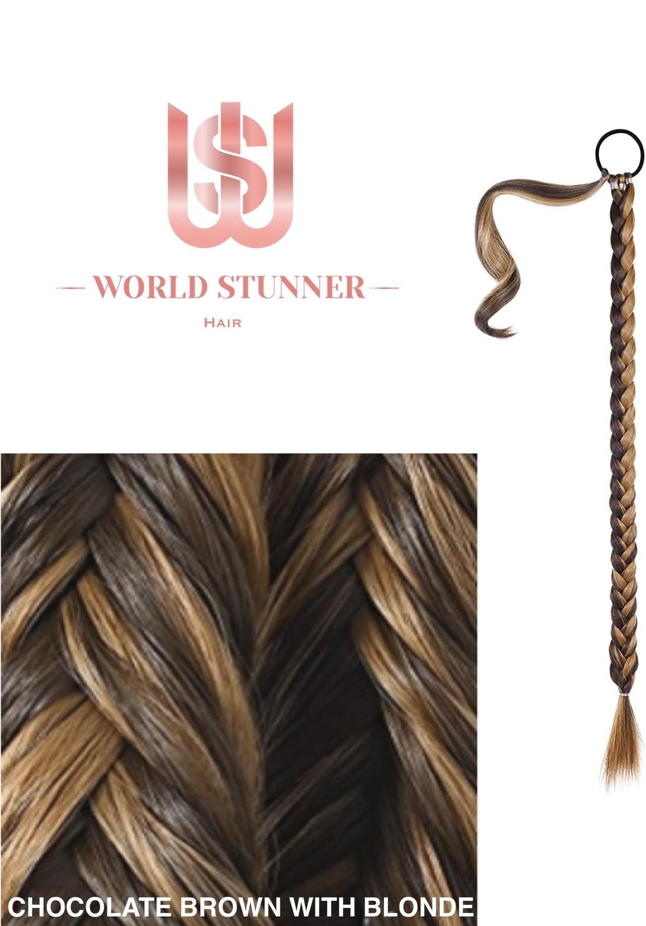 Chocolate brown with blonde-Extra 34” Braid